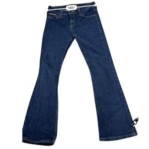 Y2K Low Rise Bell Bottom Jeans Lei Dark Wash Flare Indie Festival Denim Size 27